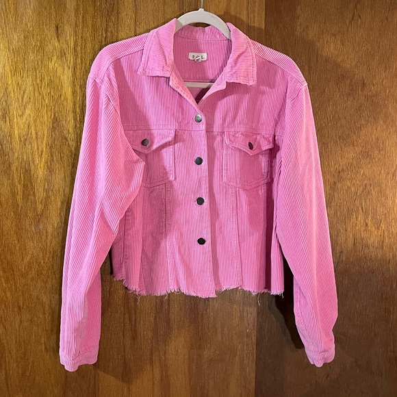 POL Jackets & Blazers - POL Pink Corduroy Shacket Jacket Sz M